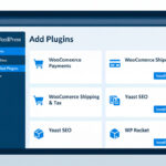 Interfaz de administración de WooCommerce mostrando instalación de plugins
