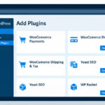 Interfaz de administración de WooCommerce mostrando instalación de plugins