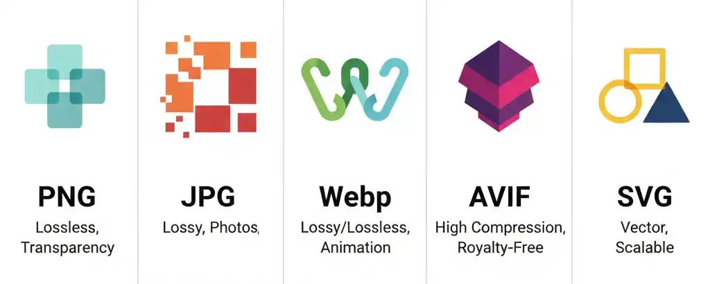 Comparación de formatos de imágenes para una página web