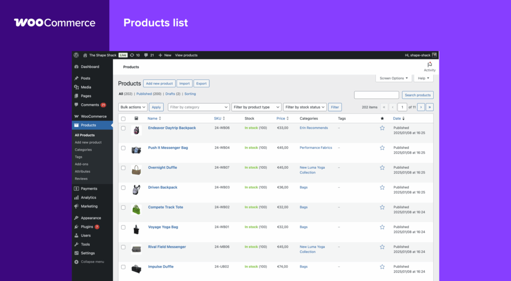 Woocommerce para WordPress