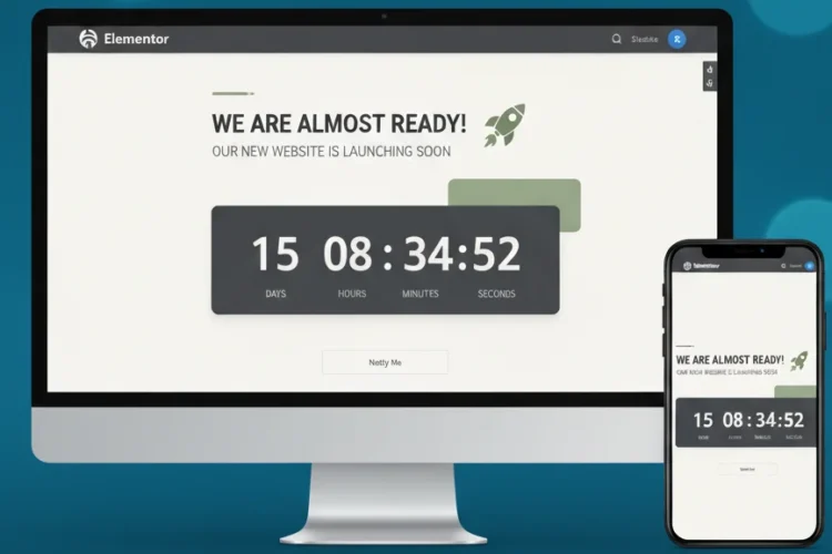 CountDown Timer: Página de próximamente en WordPress y Elementor