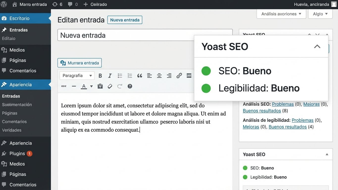 Análisis de contenido en tiempo real con Yoast SEO