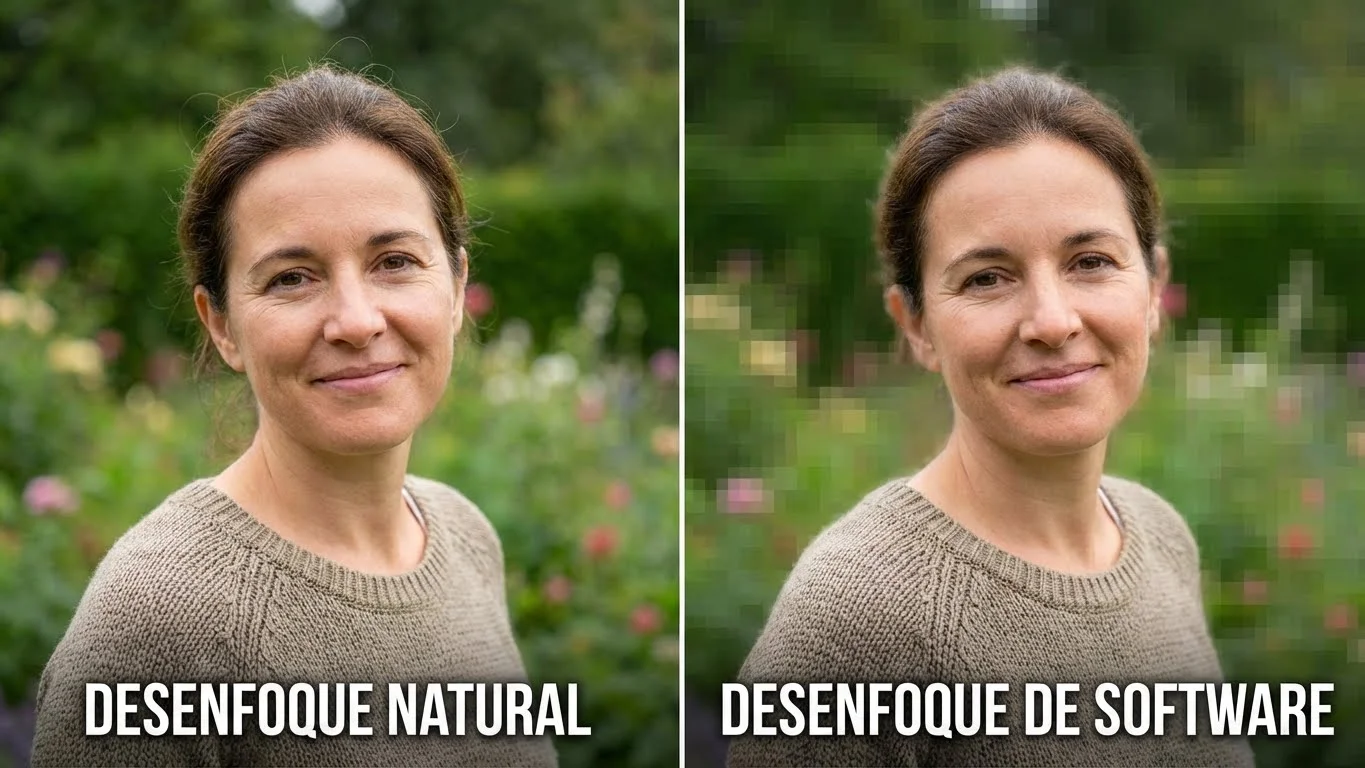 Diferencia de bokeh: Óptico real